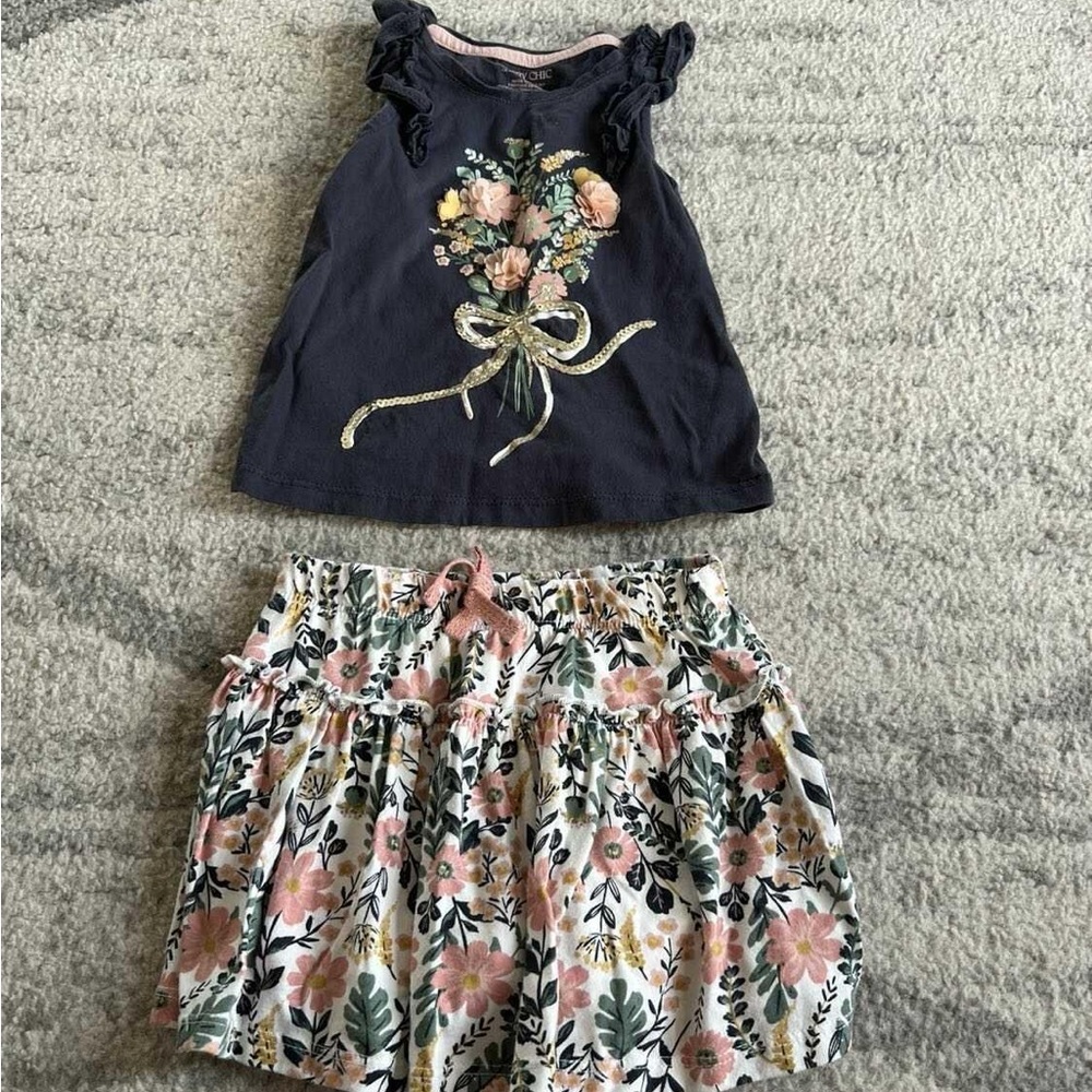 Girls skirt and tank top set
